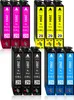 A collection of printer ink cartridges arranged in two rows. Produktbild-Vorschau