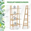 COSTWAY žebříkový regál z bambusu, 4 úrovně knihovny, Náhled obrázku produktu 6
