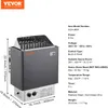 VEVOR saunová kamna, 8 kW, 400 V, 3N přenosná saunová kamna Náhled obrázku produktu 7