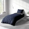 Bettwäsche 155x220 cm dunkel blau anthrazit Unifarben Produktbild-Vorschau 3