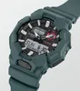 A close-up, angled shot of a green G-Shock watch against a white background. Produktbild-Vorschau