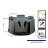 A diagram of a black plastic stand for a rain barrel, with dimensions and feature icons. Produktbild-Vorschau