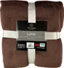 A folded brown blanket with a label wrapped around it. Náhled obrázku produktu