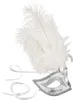 Venezianische Maske mit Federn - silber Produktbild-Vorschau 3
