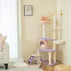 A cat tree with two cats in a living room setting. Podgląd zdjęcia produktu
