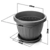 Pot de fleurs BigDean 40 cm avec soucoupe, rond, anthracite Voir les images du produit 3
