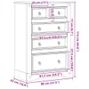 Cassettiera  80x43x114 cm in legno di pino massiccio Anteprima dell’immagine prodotto 8