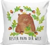 Mr. & Mrs. Panda Deko Kissen Bär König - Weiß - Geschenk, Produktbild-Vorschau 1