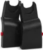 Two black plastic adapters for a baby car seat, shown against a white background. Produktbild-Vorschau