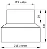 Raik Basic Reduzierung 150mm - 120mm schwarz für Rauchrohr Produktbild-Vorschau 3
