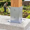 Relaxdays set van 4 paalhouders, verzinkt, paalvoet, voor Productafbeelding-voorbeeld 3
