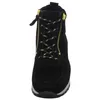 A front view of a black Gabor Comfort lace-up boot with gold zippers. Produktbild-Vorschau