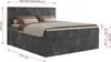 MKS MEBLE Boxspringbett 180x200 Grau Cord, Boxspringbett Produktbild-Vorschau 9
