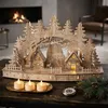 LED Holz Lichterbogen Weihnachtsdorf mit Timer - 44 x 26 cm Produktbild-Vorschau 6