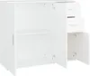 A white sideboard with open doors and drawers, showing its internal structure. Produktbild-Vorschau