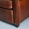 Fotel w stylu Chesterfield z brązowej skóry licowej z Podgląd zdjęcia produktu 4
