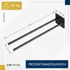 Stylový věšák na ručníky bez vrtání černý matný 40cm - Náhled obrázku produktu 6