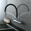 Wasserhahn Küche Messing Wandmontage Schwarz,180° drehbar Produktbild-Vorschau 3