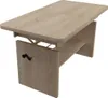 A light wood-colored coffee table with a crank on the side, shown from a diagonal angle. Produktbild-Vorschau