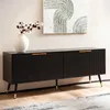 FineBuy nízká skříňka, černá s dekorem dubu, 150 x 60 x 39 Náhled obrázku produktu 1