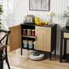 Credenza in rattan COSTWAY, mobile buffet boho, mobile Anteprima dell’immagine prodotto 2
