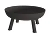 A black metal fire pit with three legs, shown on a white background. Anteprima dell’immagine prodotto