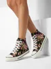 Damen Sneaker Flora Schwarz-Blumenmuster Stoff für den Produktbild-Vorschau 2