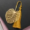 Lesezeichen Monstera Leaf Metall Gold Quaste + Dekorative Produktbild-Vorschau 3