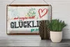 Blechschild Spruch 30x20cm Und vergiss nicht Glücklich zu Produktbild-Vorschau 4
