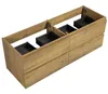 Badplaats Waschbeckenunterschrank Angela 140 x 48 cm Eiche Produktbild-Vorschau 3