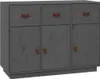 vidaXL Sideboard Grau 100x40x75 cm Massivholz Kiefer Produktbild-Vorschau 2