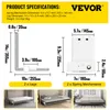 Product specifications and diagrams for a VEVOR Murphy bed mounting hardware kit, along with lifestyle images of beds. Produktbild-Vorschau