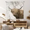 MuchoWow® Wandteppich Wandbehang Schottisches Hochlandrind Produktbild-Vorschau 6