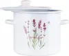 A white enamel pot with a lavender design and the word 'Lavender' written on it. Náhľad obrázku produktu