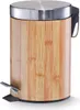 Zeller Poubelle à pédale, 3 l, décor bambou, métal Ø17x26 Voir les images du produit 1