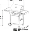 A line drawing of a BBQ grill with dimensions indicated. Podgląd zdjęcia produktu