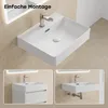 HOROW Lavabo da 50 cm Lavabo a parete Lavabo sospeso in Anteprima dell’immagine prodotto 2