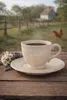 Clayre & Eef Tasse mit Untertasse 200 ml Beige Keramik Huhn Produktbild-Vorschau 4