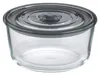 A clear glass food storage container with a gray lid, presented on a white background. Anteprima dell’immagine prodotto