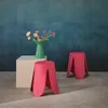 sweeek - 2er-Set stapelbare Hocker mit Kunstleder - Rosa Produktbild-Vorschau 4