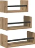 vidaXL Wandplanken-set, 3 stuks, Artisan-eikenhout, Productafbeelding-voorbeeld 1