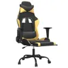 Gaming-Stuhl mit Massage & Fußstütze Schwarz Golden Produktbild-Vorschau 3