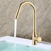 Küchenarmatur Wasserhahn Bad Waschbecken Armatur Gold Produktbild-Vorschau 2
