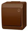 Hermetischer brauner IP44 Aufputz-Klingeltaster HERMES Produktbild-Vorschau 3
