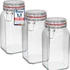 WELLGRO Einmachgläser mit Bügelverschluss eckig 1540ml - Produktbild-Vorschau 1