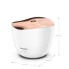A white ultrasonic aroma diffuser with a rose gold top, shown with dimensions indicated. Produktbild-Vorschau