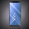 A smartphone with a blue abstract wallpaper displayed on its screen, set against a dark gray gradient background. Produktbild-Vorschau