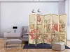 Japonský paraván 225x172 cm 5-dielny béžový Náhľad obrázku produktu 2