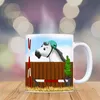 Kaffeebecher mit weißes Springpferd Motiv Kaffeetasse Tasse Produktbild-Vorschau 3