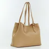 A tan leather tote bag is shown from a side angle against a white background. Produktbild-Vorschau